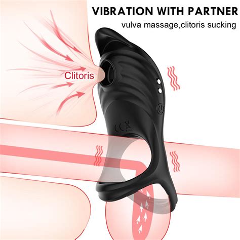 2 In 1 Penis Ring Sucking Vibrator Sex Toy For Men Couple G Spot