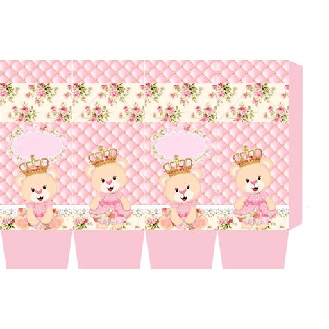 Caixa Milk Personalizada Tema Ursinha Princesa PCT C 10 UNIDADES