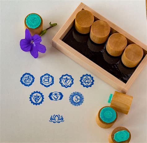 Chakra Stamps Set 34x3419mm 7 Chakra Etsy