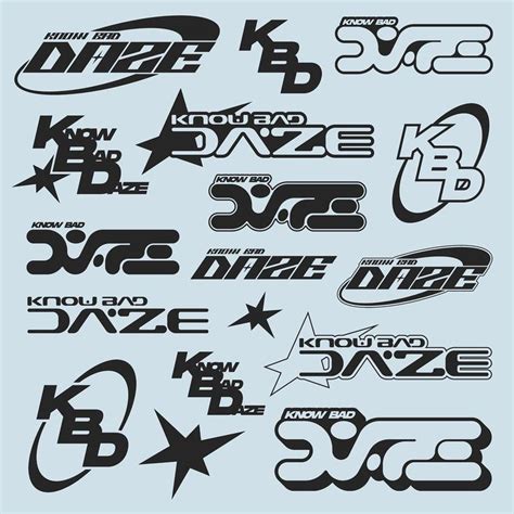 Y2k Style Logos In 2022 Graphic Design Posters Sticker Design