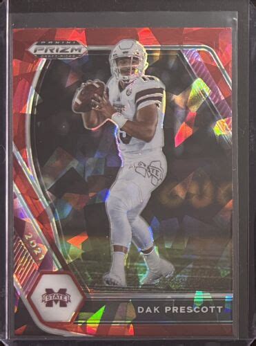 Panini Prizm Draft Picks Dak Prescott Red Cracked Ice Prizm Ebay