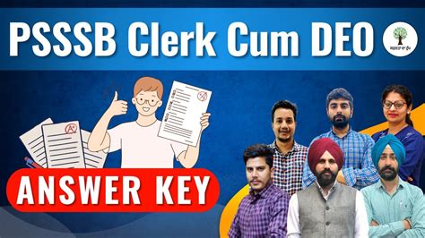 Answer Key Psssb Clerk Cum Deo Success Tree Punjab Youtube