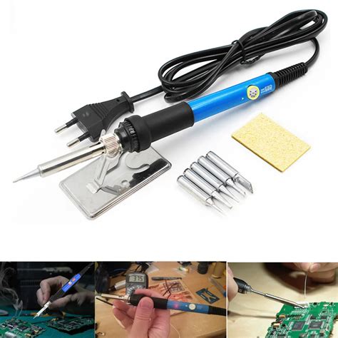 220V 60W Adjustable Temperature Electric Soldering Iron Kit Welding