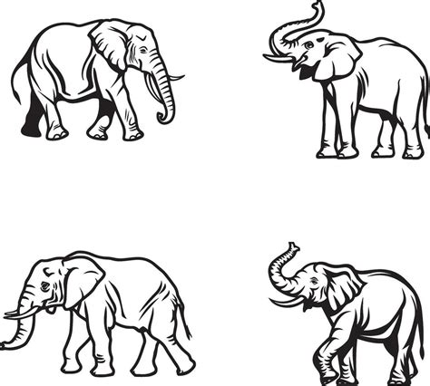 illustration of an elephant outline drawing 46795098 Vector Art at Vecteezy