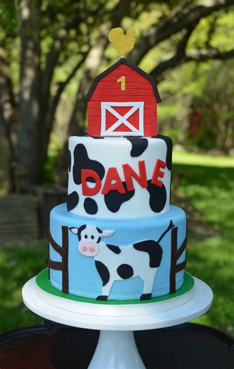 Farm Themed 1st Birthday Cake