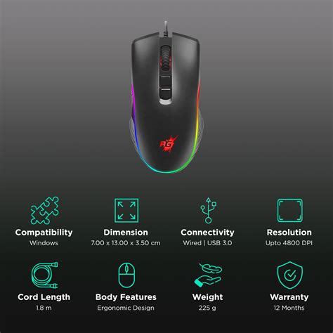 Buy Redgear A20 Wired Optical Gaming Mouse 4800 Dpi Extra Durable