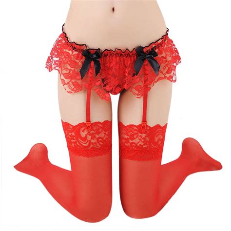 Mqlkf Sexy Lace Garter Belt Lingerie Stocking G String Underwear Rd Fashionable Breathable Women