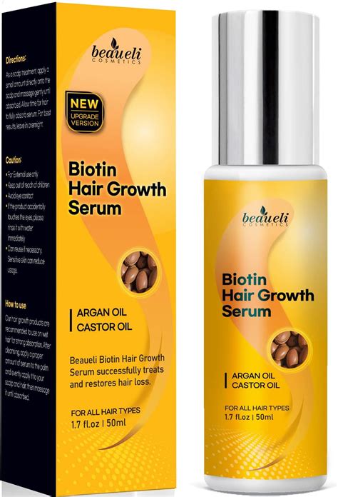 Biotin Hair Growth Serum With Castor Oil Argan Oil Hair Loss Prevention