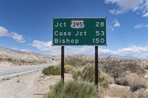 Route 395 To Bishop Highway Sign Stock Photo Image Of Junction Trip