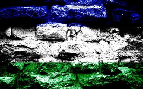 Descargar Fondos De Pantalla Lesotho Bandera Grunge Textura De Ladrillo La Bandera De Lesotho