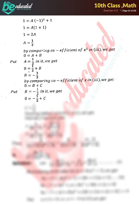 Solution Exercise 4 3 Math 10th Class Notes Matric Part 2 Notes