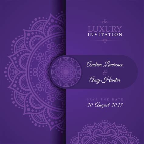 Luxury Wedding Invitation Card Design Vector Template for Wedding ...