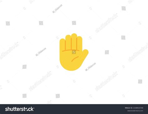 Raised Hand Gesture Emoticon Vector Raised Stock Vector (Royalty Free ...