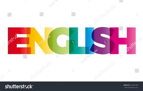 Word English Vector Banner Text Colored Stock Vector 345297785