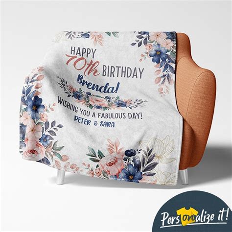 70th Birthday Blanket For Her 70 Year Old Birthday Gifts For Women