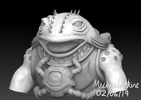 ArtStation - Michael Atkins Frog Alien Ambient Occlusion