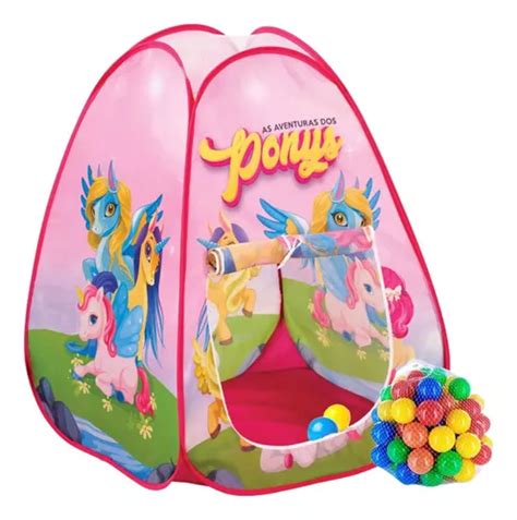 Toca Barraca Infantil Pop Up Dobravel Ponys 50 Bolinhas Frete grátis