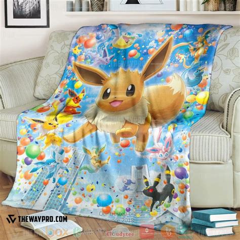 HOT Anime Pokemon Eevee Evolution Blanket Express Your Unique Style With BoxBoxShirt