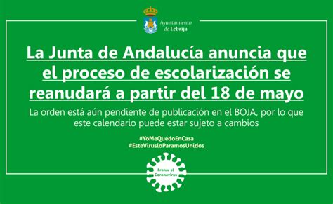 La Junta de Andalucía anuncia que el proceso de escolarización para el