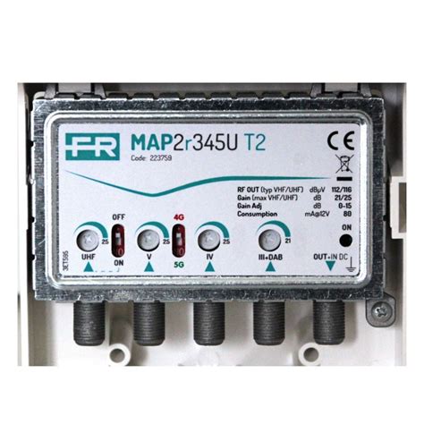 Amplificatore Fracarro MAP2R345U T2 3 DAB 4 5 U21 25DB 223759