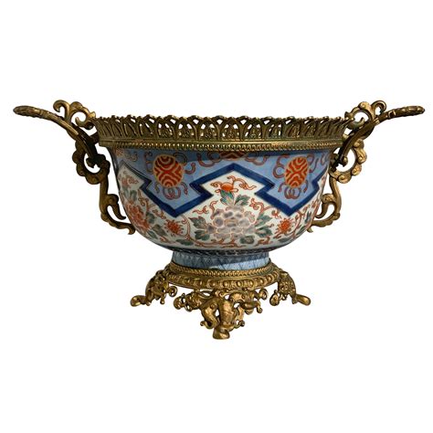 Japanese Imari Bowl Centerpiece With French Ormolu Mounts Circa 1900