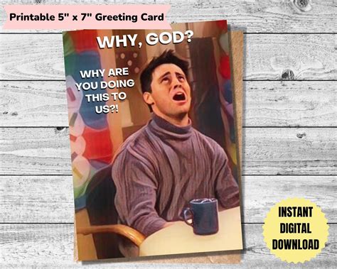 Printable Greeting Card Friends Tv Show Card Joey Tribbiani Friends