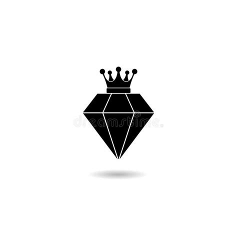 Diamante Elegante Com Logotipo Coroa Com Sombra Ilustração Do Vetor Ilustração De Superior