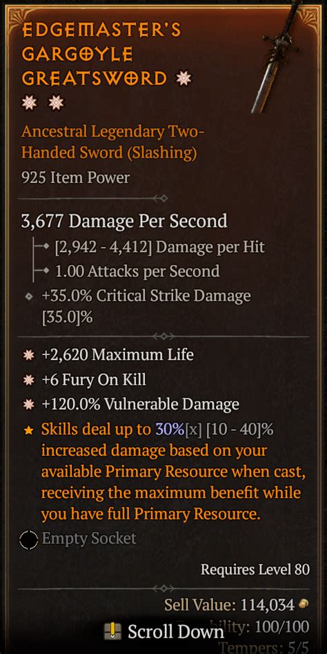 Ga H Sword Max Life Fury On Kill Vuln Dam Topic D Jsp