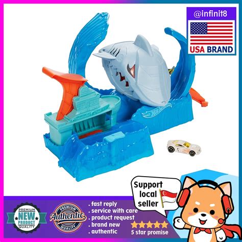 Sg Stock Hot Wheels City Robo Shark Frenzy Play Set Shopee Singapore