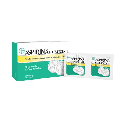 ASPIRINA EFERVESCENTE 500mg 12 Tabletas Cardio Rebajas Droguerías