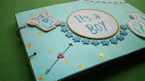 Baby Boyblue Colouredscrapbookjournalhandmade Album For Kidsmemory