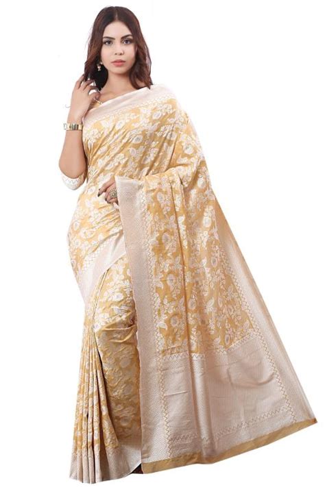 Buy Sariya Woven Lucknow Chikankari Silk Blend Jacquard Saree