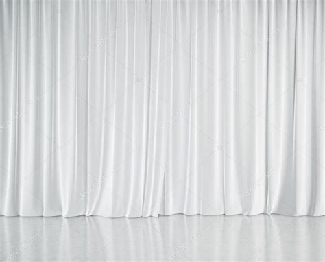 Stage with white curtains — Stock Photo © kantver #27036043