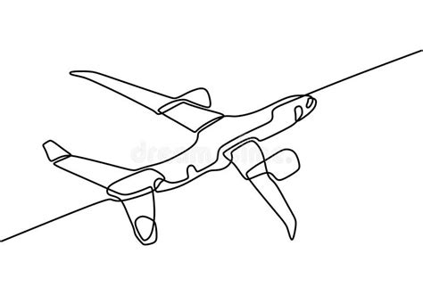 One Single Line Drawing Airplane Stock Illustrations One Single