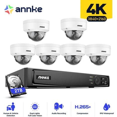 ANNKE 4K Kit de vidéosurveillance Exterieure 68MP Caméras Smart IR