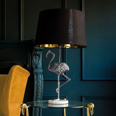 Silver Flamingo Table Lamp Culinary Concepts