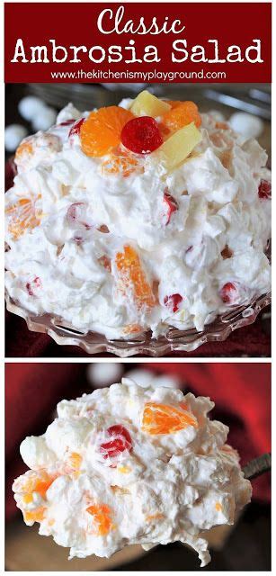 Classic Ambrosia Salad Ambrosia Recipe Fruit Recipes Creamy Fruit