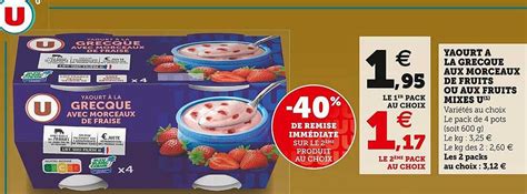 Promo Yaourt La Grecque Au Morceaux De Fruits Ou Aux Fruits Mix S U