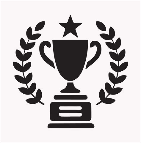 Winning Award Line Art Silhouette Icon on White Background 52525334