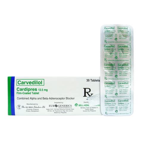 Cardipres Carvedilol Mg Film Coated Tablet S Price In The