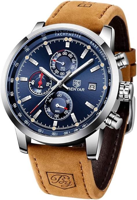 Benyar Montre Homme Montres Etanche Chronographe Lumineuses Classique