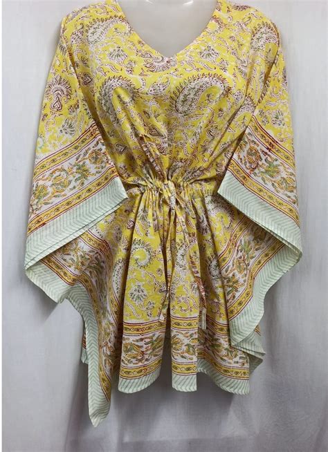 Multicolor Hand Block Printed Cotton Kaftan Wholesalers At Rs Piece