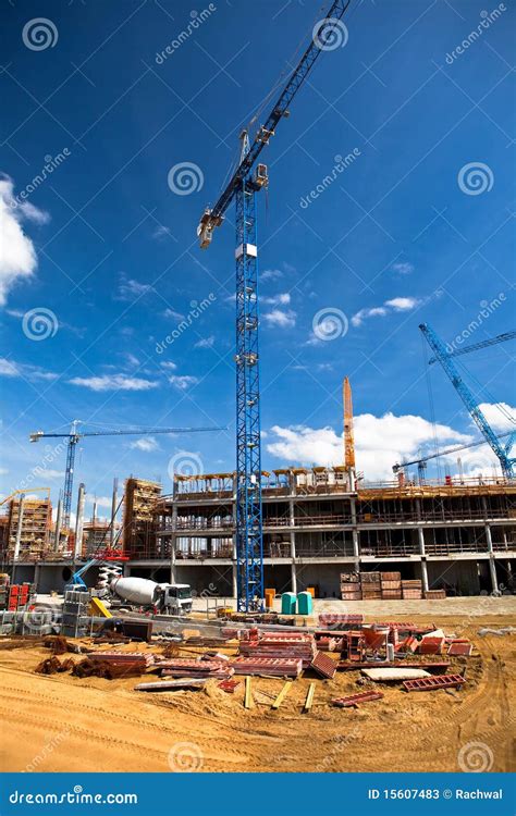 Construction Site of Soccer Stadium Stock Image - Image of industrial ...