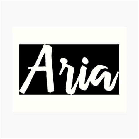 Aria Name Art Prints Redbubble