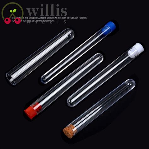 WILLIS Plastic Test Tubes With Screw Cap Round Bottom Laboratory Test