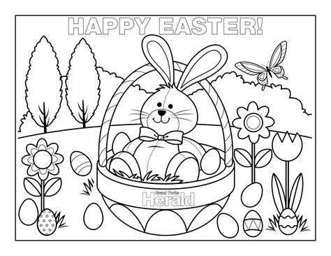 Happy Easter Coloring Pages Free Large Images