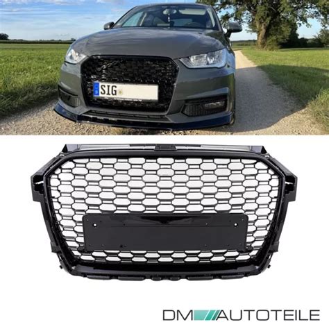 KÜHLERGRILL WABEN GRILL Schwarz hochglanz passt für Audi A1 8X Facelift