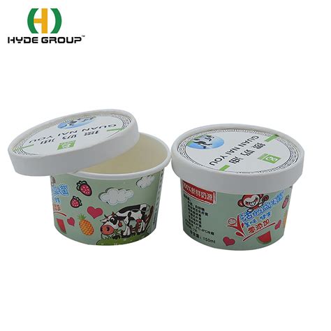 Disposable Ice Cream Packaging Ice Cream Container Tubs With Lid Paper