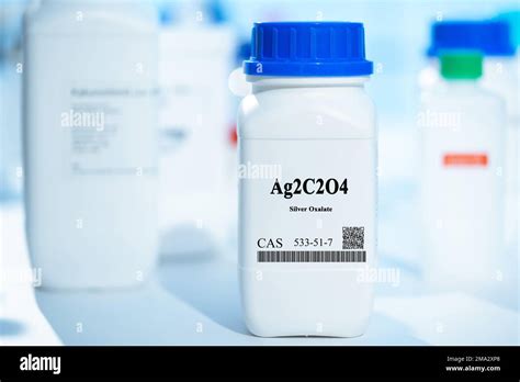 Ag2C2O4 silver oxalate CAS 533-51-7 chemical substance in white plastic ...