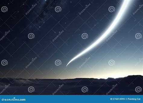 A Comet in the Night Sky, Digital Drawing Stock Image - Image of planet ...